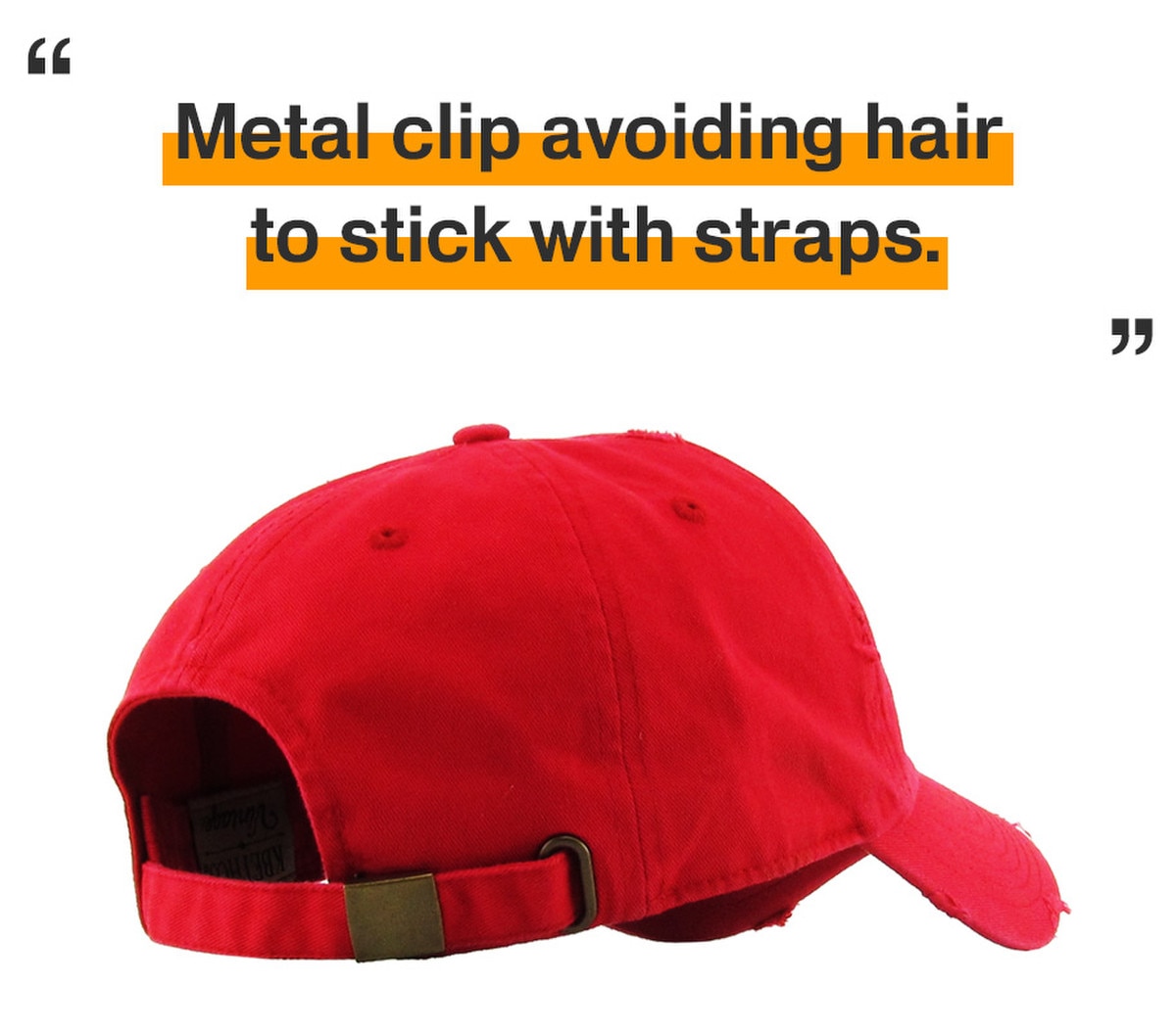 Red Distressed Vintage Baseball Cap Back Side View